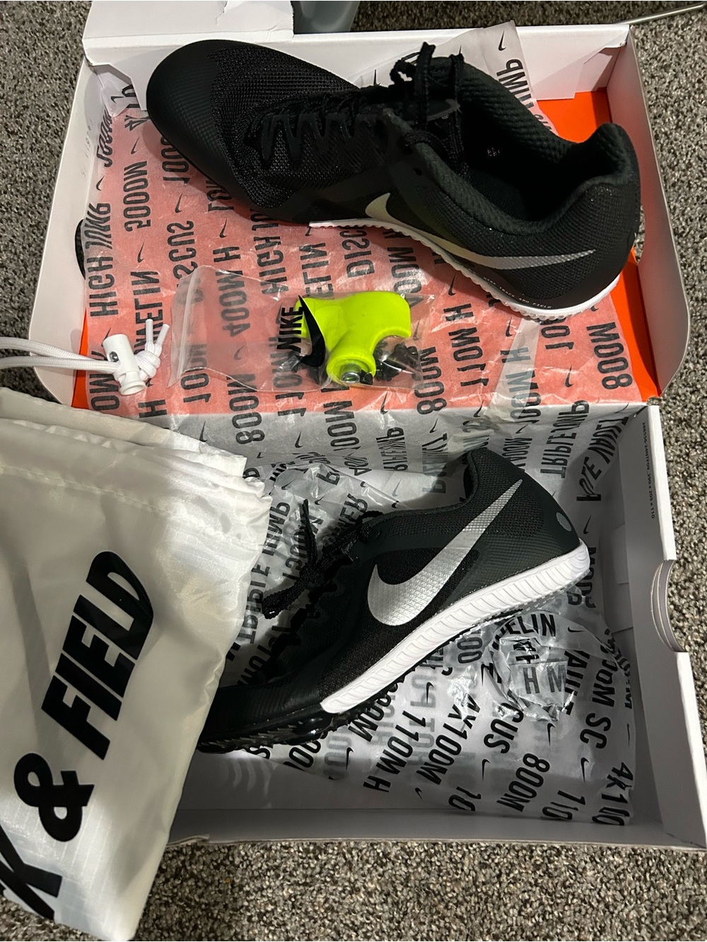 Nike Men’s Black and White Track Spikes